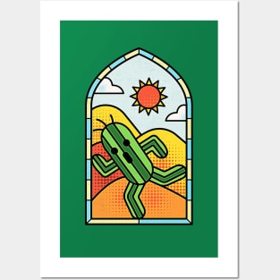 Stained Glass Cactuar Posters and Art